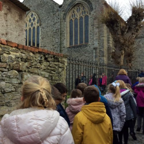 50th Birthday walk - Years 3 & 4 walking to Pilton parish School